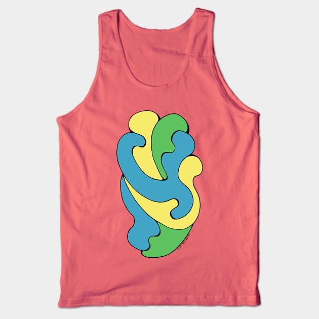 Embracing Curves (Yellow, Blue, Green) Tank Top by AzureLionProductions